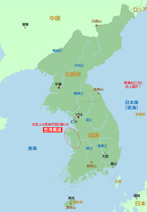 忠清南道の場所